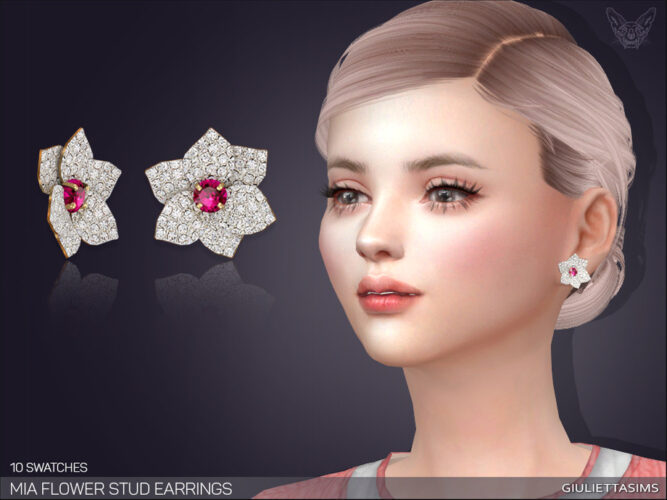 Mia Flower Stud Sims Earrings
