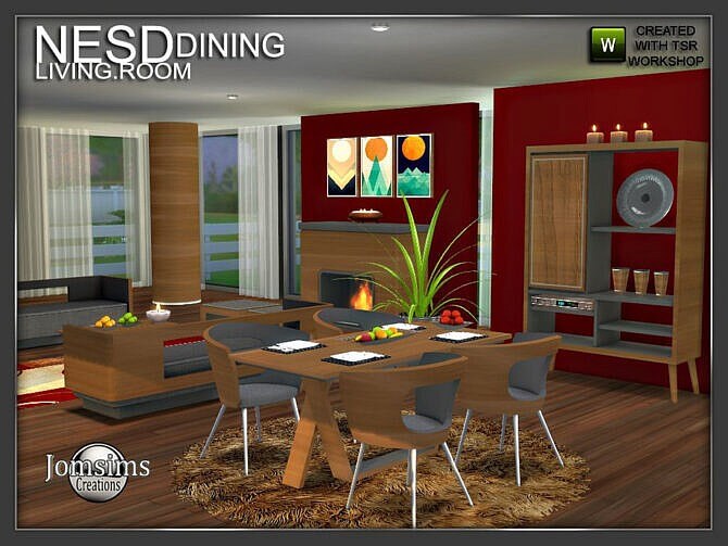 Sims 4 Nesd dining room by jomsims at TSR