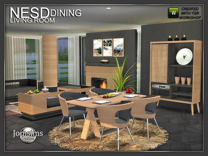 Sims 4 Nesd dining room by jomsims at TSR