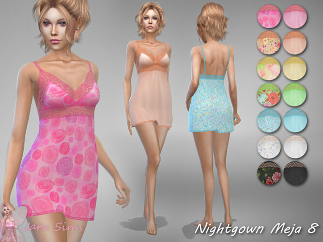 Nightgown Meja 8 by Jaru Sims 4 CC