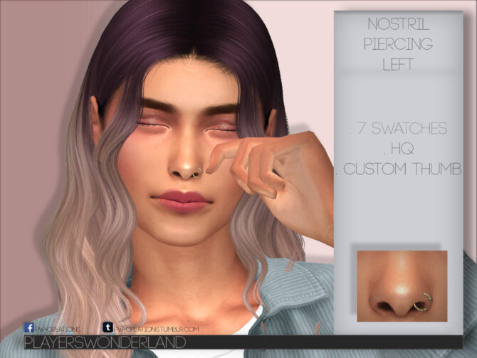Sims 4 Nostril Piercing LEFT by PlayersWonderland at TSR