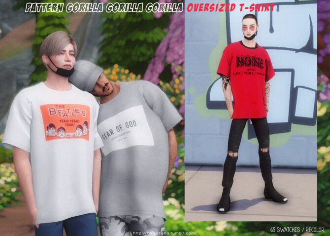 Oversized T Shirt Recolor Sims 4 CC