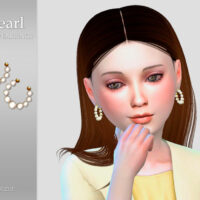 Pearl Child Sims 4 Earrings by Suzue