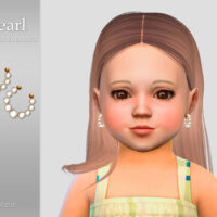 Pearl Toddler Sims 4 Earrings by Suzue