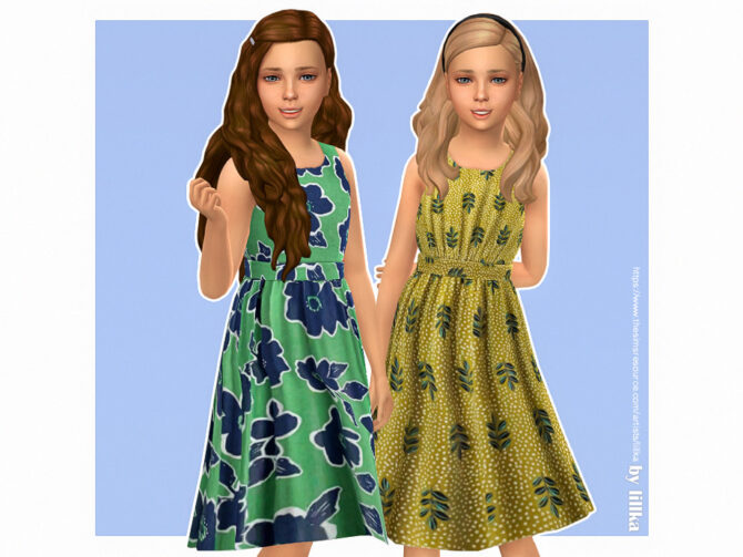 Sims 4 Pina Dress for Kids by lillka at TSR