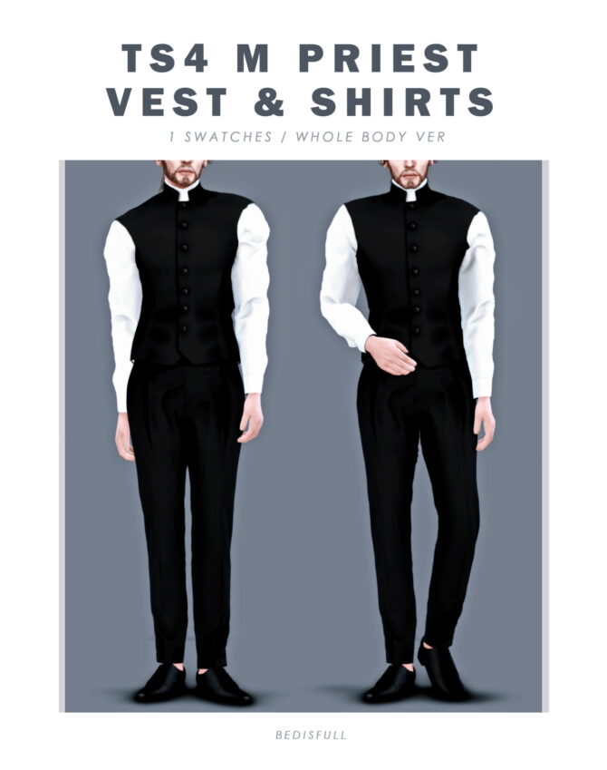 Sims 4 Priest vest & shirts at Bedisfull – iridescent