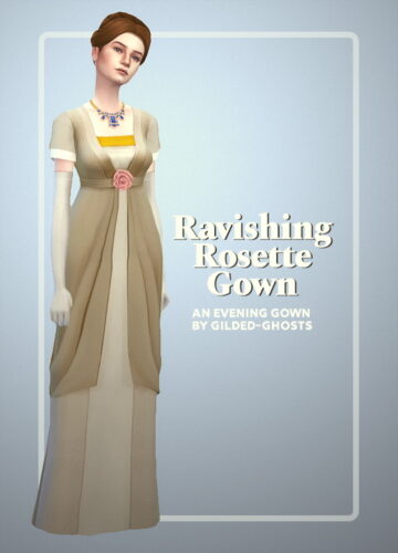 Ravishing rosette Sims 4 gown