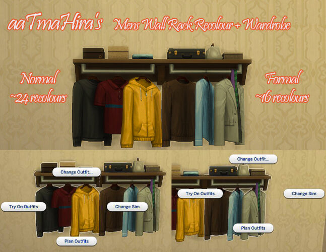 Recoloured Men Wardrobe Sims 4