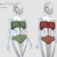 Ruffle Sims 4 Swimsuit N102