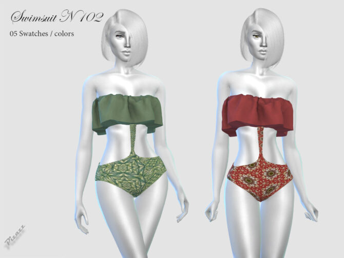 Sims 4 Ruffle swimsuit N102 by pizazz at TSR