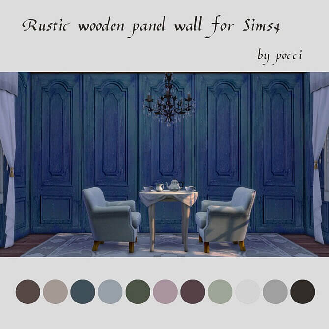 Sims 4 Rustic wooden panel wall by pocci at Garden Breeze Sims 4