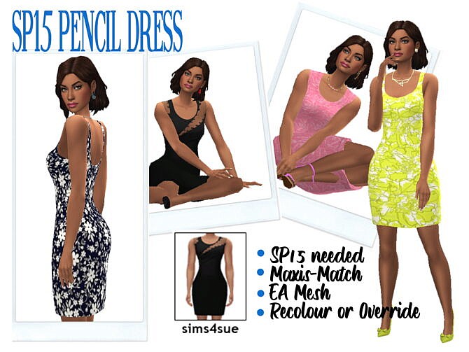 Sims 4 SP15 PENCIL DRESS at Sims4Sue