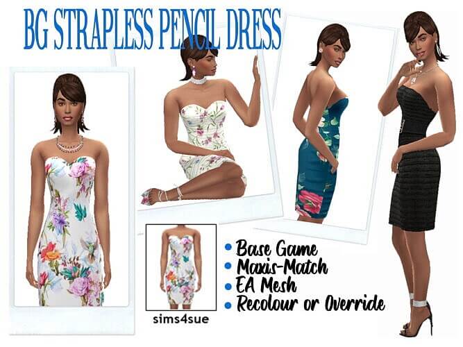 Strapless Pencil Dress Sims 4 Sue