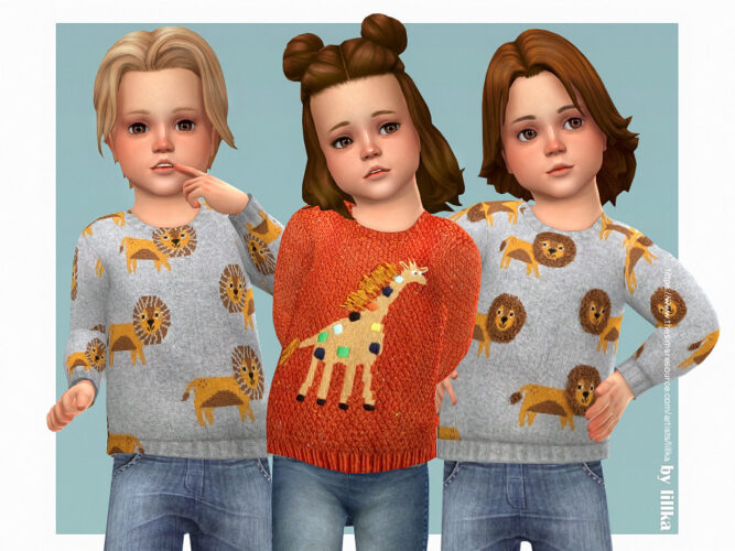 Safari Animals Sweater Sims 4 CC