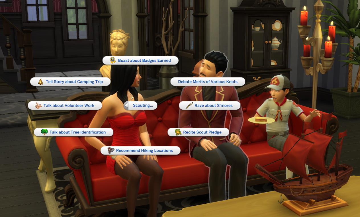 Scouting Social Interactions by Helaene at Mod The Sims » Sims 4 Updates