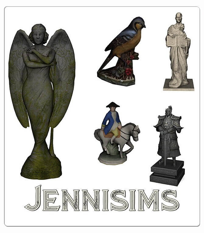 Sims 4 Sculpture, statues (5ITEMS) at Jenni Sims