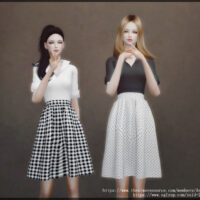 Shirt skirt Sims 4 outfit by Arltos