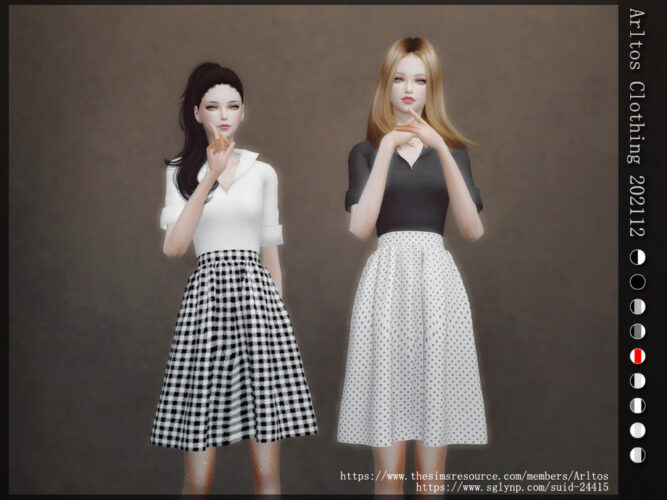 Shirt skirt Sims 4 outfit by Arltos