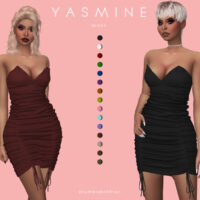 Short Bodycon Ruched Dress Sims 4