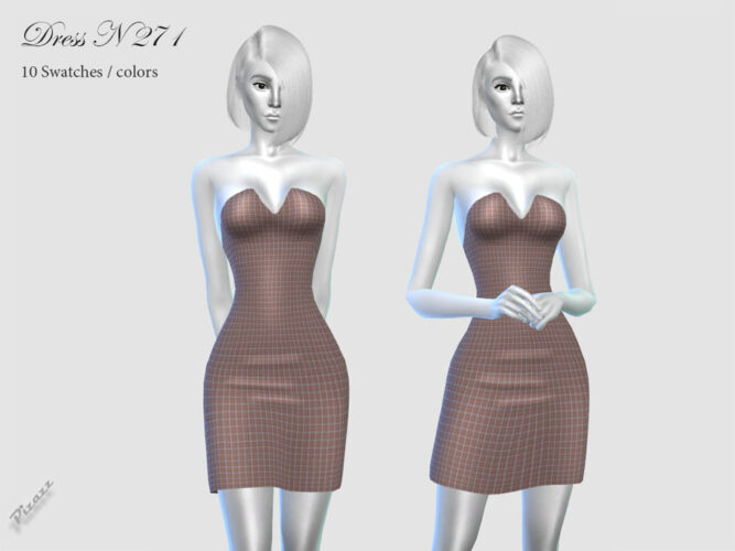 Short brown dress Sims 4