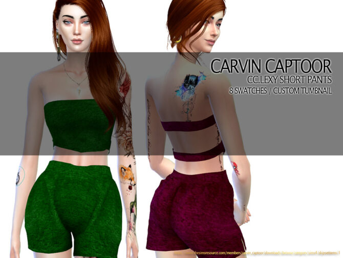 Sims 4 CC Lexy short Pants by carvin captoor at TSR