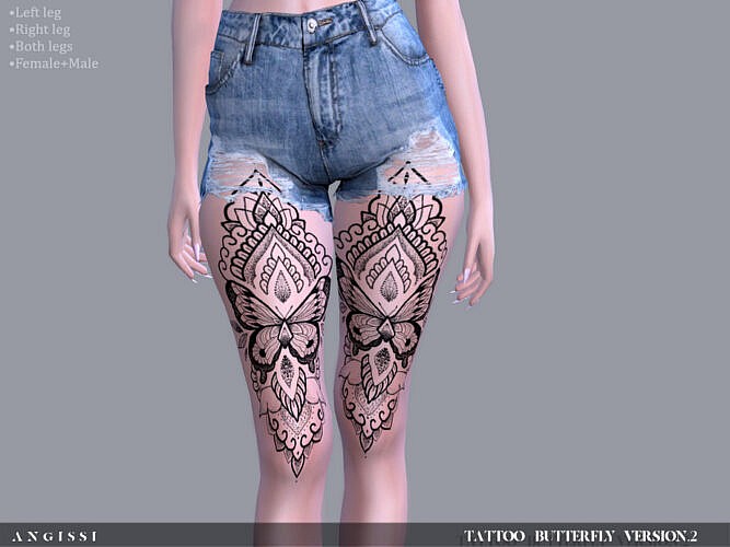 Sims 4 Tattoo Butterfly version 2 by ANGISSI