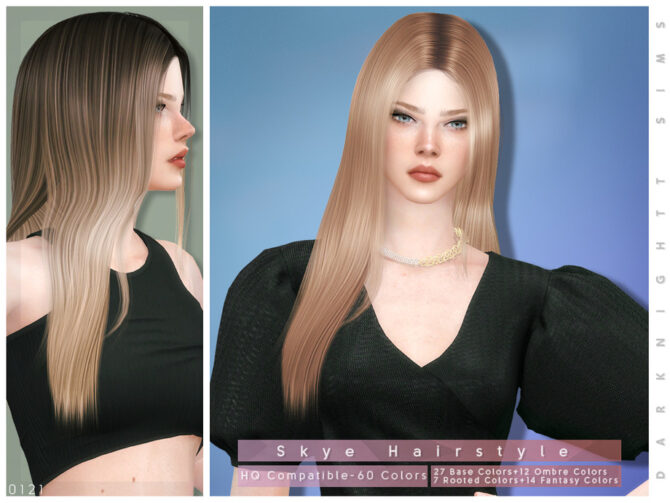 Sims 4 Skye Hair for Females by DarkNighTt at TSR
