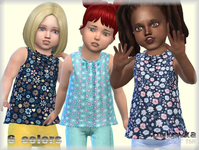 Sims 4 Sleeveless blouse for toddlers by bukovka at TSR