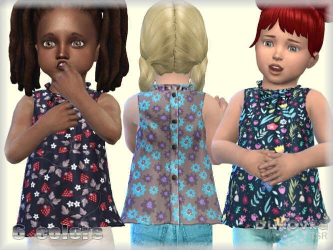 Sleeveless Sims 4 blouse for toddlers