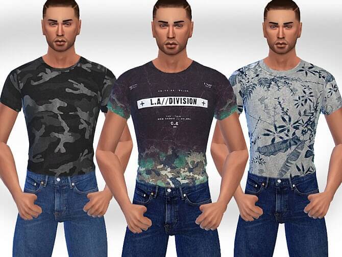 Sims 4 Male Sims Casual T shirts by Saliwa at TSR