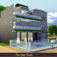The grey dante Sims 4 house by evi