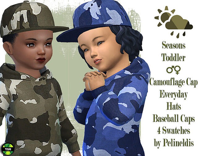 Sims 4 Toddler Camouflage Cap by Pelineldis at TSR
