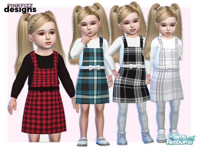 Toddler Tartan Pinafore Sims 4 Dress