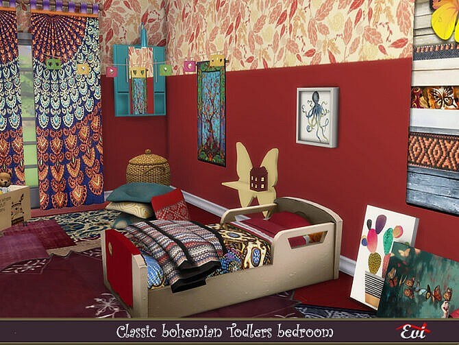 Sims 4 Classic Bohemian Toddlers Room by evi at TSR