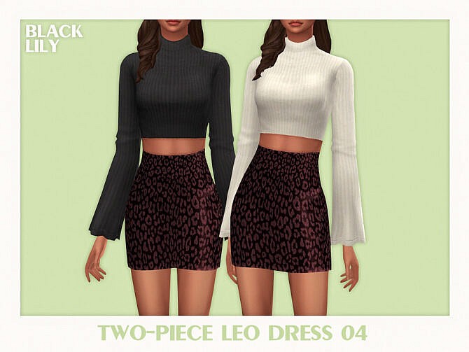 Sims 4 Two Piece Leo Dress 04 by Black Lily at TSR