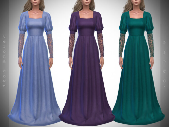Verona Gown by Pipco Sims 4 CC