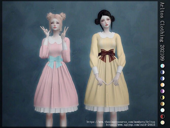 Sims 4 Waist bow dress by Arltos at TSR