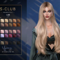 Yana Long Blonde Straight Hair for Sims 4