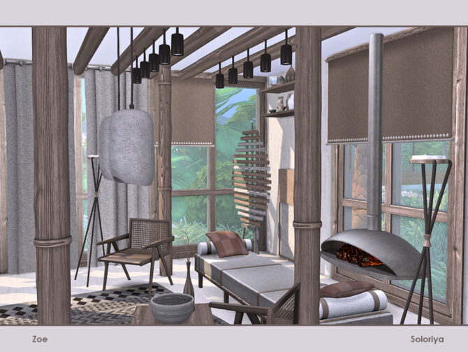 Sims 4 Zoe furniture set for living room by soloriya at TSR