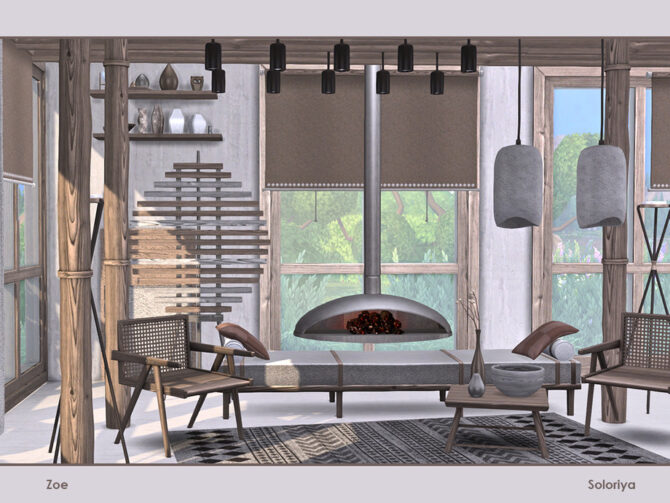 Sims 4 Zoe furniture set for living room by soloriya at TSR