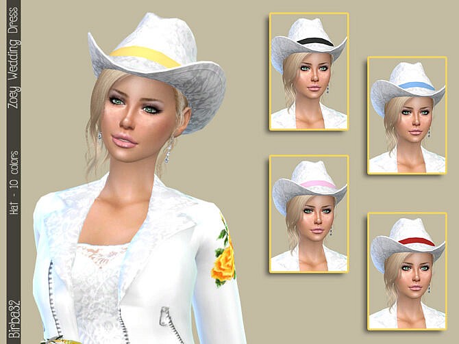 Sims 4 Zoey Cowgirl Hat by Birba32 at TSR