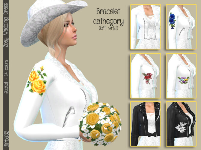 Sims 4 Zoey Roses Jacket Acc by Birba32 at TSR
