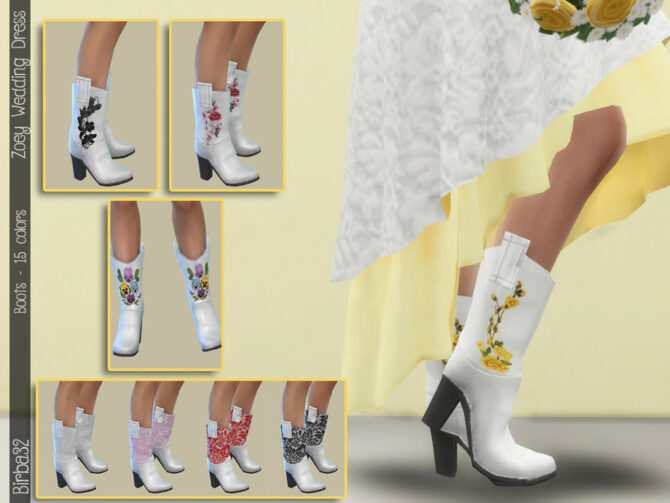 Sims 4 Zoey Texan Boots by Birba32 at TSR