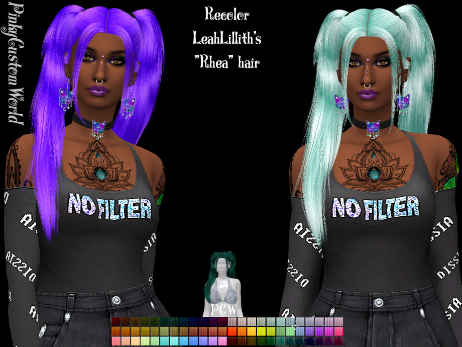 Recolor Of Leahlilliths Rhea Hair By Pinkycustomworld At Tsr Sims 4