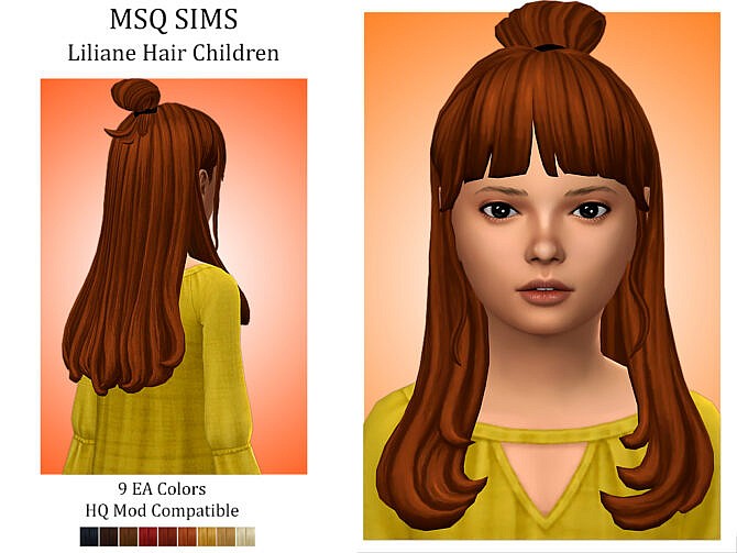 Sims 4 Liliane Hair Children at MSQ Sims