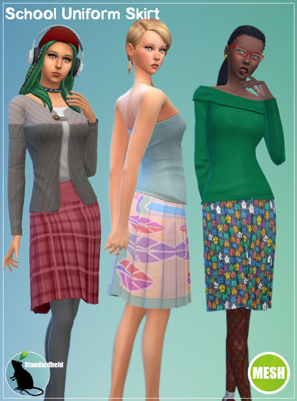 Sims 4 School Uniform Skirt at Standardheld