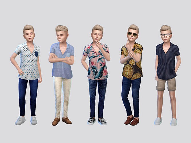 Abrigo Casual Shirt Boys By Mclaynesims