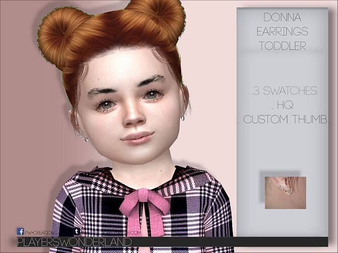 Sims 4 Donna Earrings TODDLER by PlayersWonderland at TSR