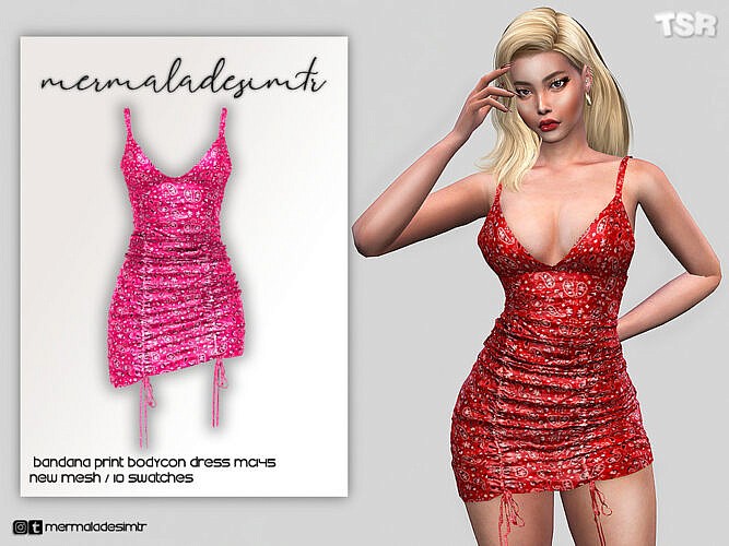 Bandana Print Bodycon Dress Mc145 By Mermaladesimtr