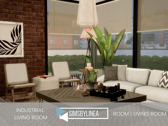Sims 4 Industrial Living Room II by SIMSBYLINEA at TSR